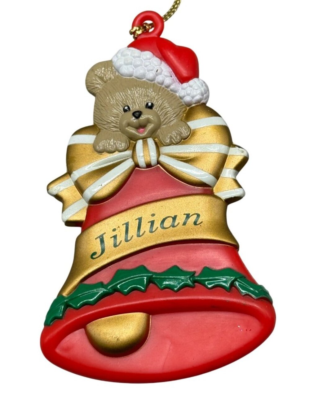 Stravina 1998 Personalized Christmas tree Ornaments Jillian Bell bear holly READ
